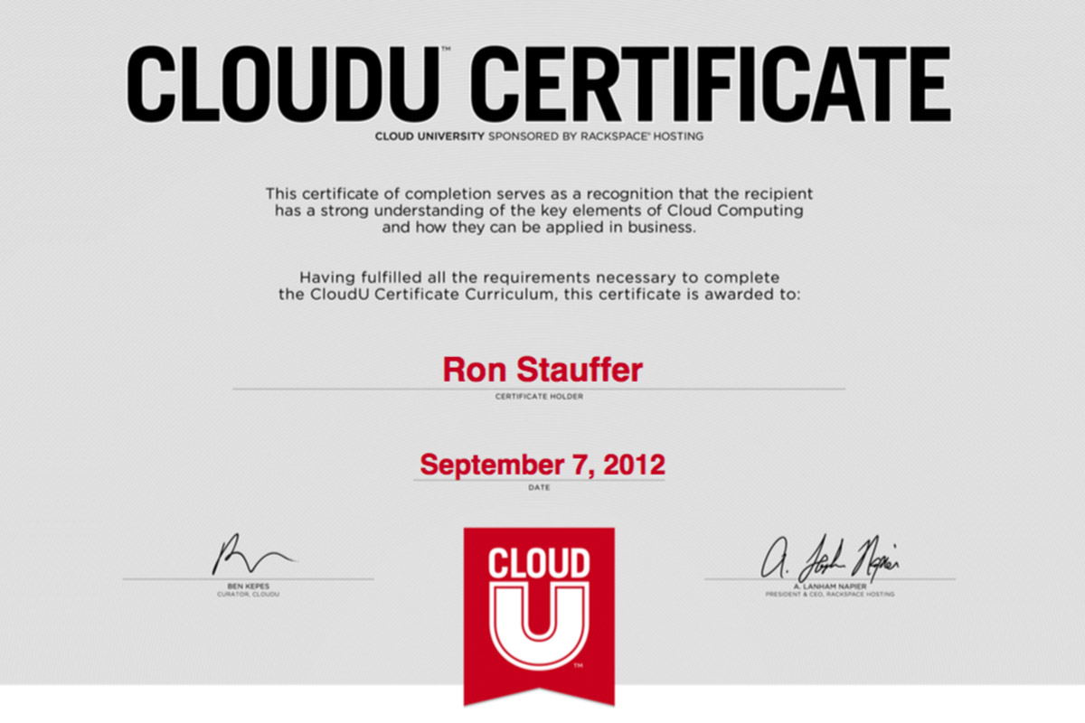 Rackspace Cloud U Certified